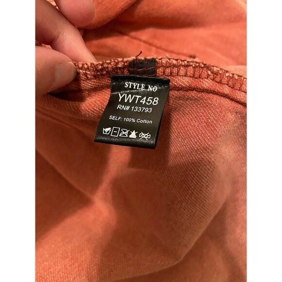 Anthropologie POL Jacket Women’s M Peach Oversized Denim Distressed 3/4 Length - Picture 8 of 10